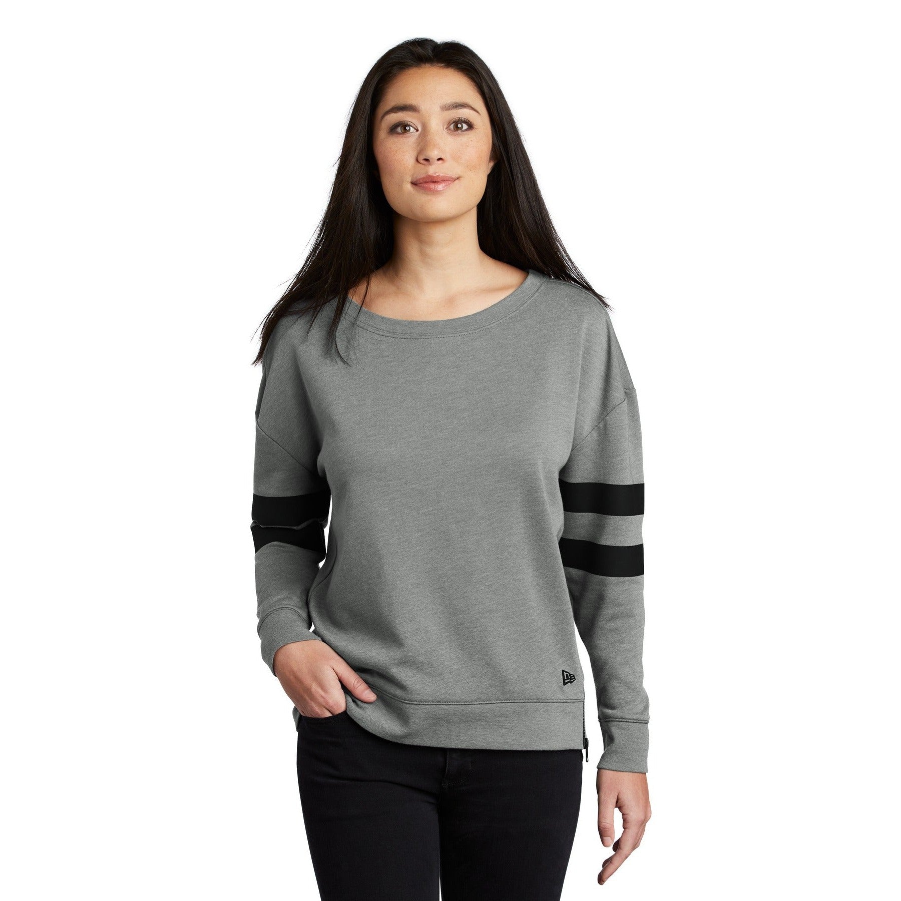 New Era-New Era ® Ladies Tri-Blend Fleece Varsity Crew LNEA513-MedTech-3